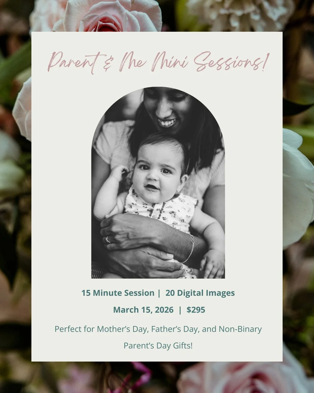 𝗣𝗮𝗿𝗲𝗻𝘁 &amp; 𝗠𝗲 𝗠𝗶𝗻𝗶 𝗦𝗲𝘀𝘀𝗶𝗼𝗻𝘀 𝗮𝗿𝗲 𝗵𝗮𝗽𝗽𝗲𝗻𝗶𝗻𝗴 𝗼𝗻 𝗠𝗮𝗿𝗰𝗵 𝟭𝟱, 𝟮𝟬𝟮𝟲, just in time for Non-Binary Parent's Day, Mother's Day, and Father's Day gifts! 
✨
𝗧𝗵𝗲 𝗗𝗲𝘁𝗮𝗶𝗹𝘀: 
𝘿𝙖𝙩𝙚: March 15, 2026
𝙏𝙞𝙢𝙚: 