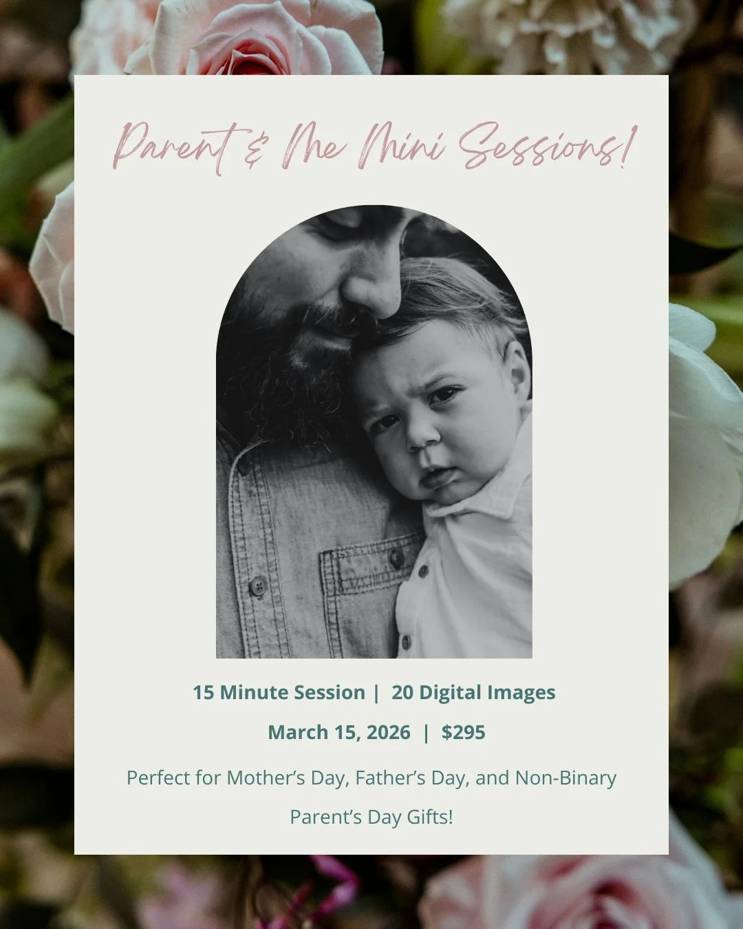 𝗣𝗮𝗿𝗲𝗻𝘁 &amp; 𝗠𝗲 𝗠𝗶𝗻𝗶 𝗦𝗲𝘀𝘀𝗶𝗼𝗻𝘀 𝗮𝗿𝗲 𝗵𝗮𝗽𝗽𝗲𝗻𝗶𝗻𝗴 𝗼𝗻 𝗠𝗮𝗿𝗰𝗵 𝟭𝟱, 𝟮𝟬𝟮𝟲, just in time for Non-Binary Parent's Day, Mother's Day, and Father's Day gifts! 
✨
𝗧𝗵𝗲 𝗗𝗲𝘁𝗮𝗶𝗹𝘀: 
𝘿𝙖𝙩𝙚: March 15, 2026
𝙏𝙞𝙢𝙚: 