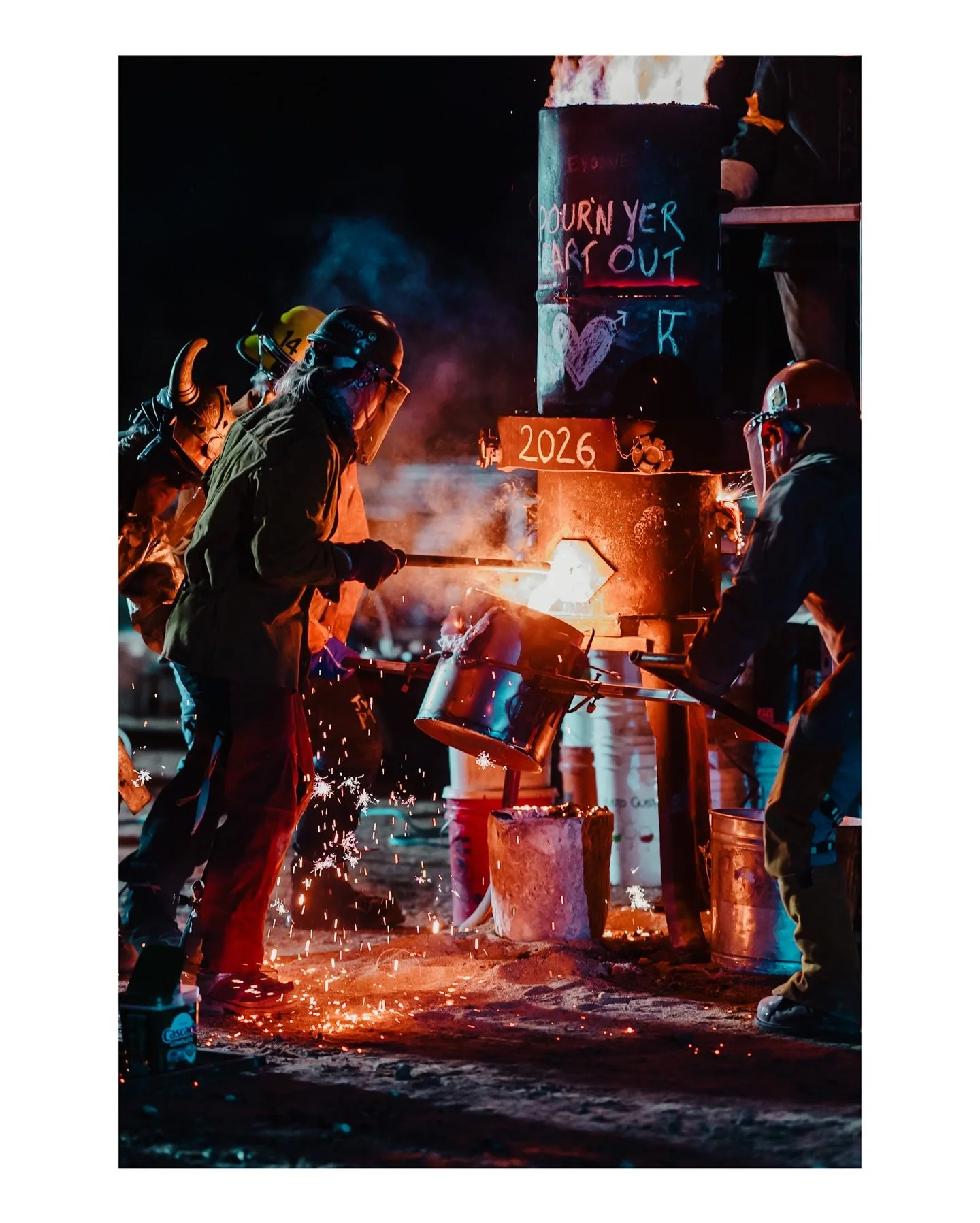 Photos from the 2026 Pour&rsquo;N Yer Heart Out (PYHO) are ready! Check out the link in our bio to see photos from this awesome event (and bask in the warm glow of nighttime molten iron) 😍🔥
.
.
.
.
.
[Image Description: An image taken at nighttime 