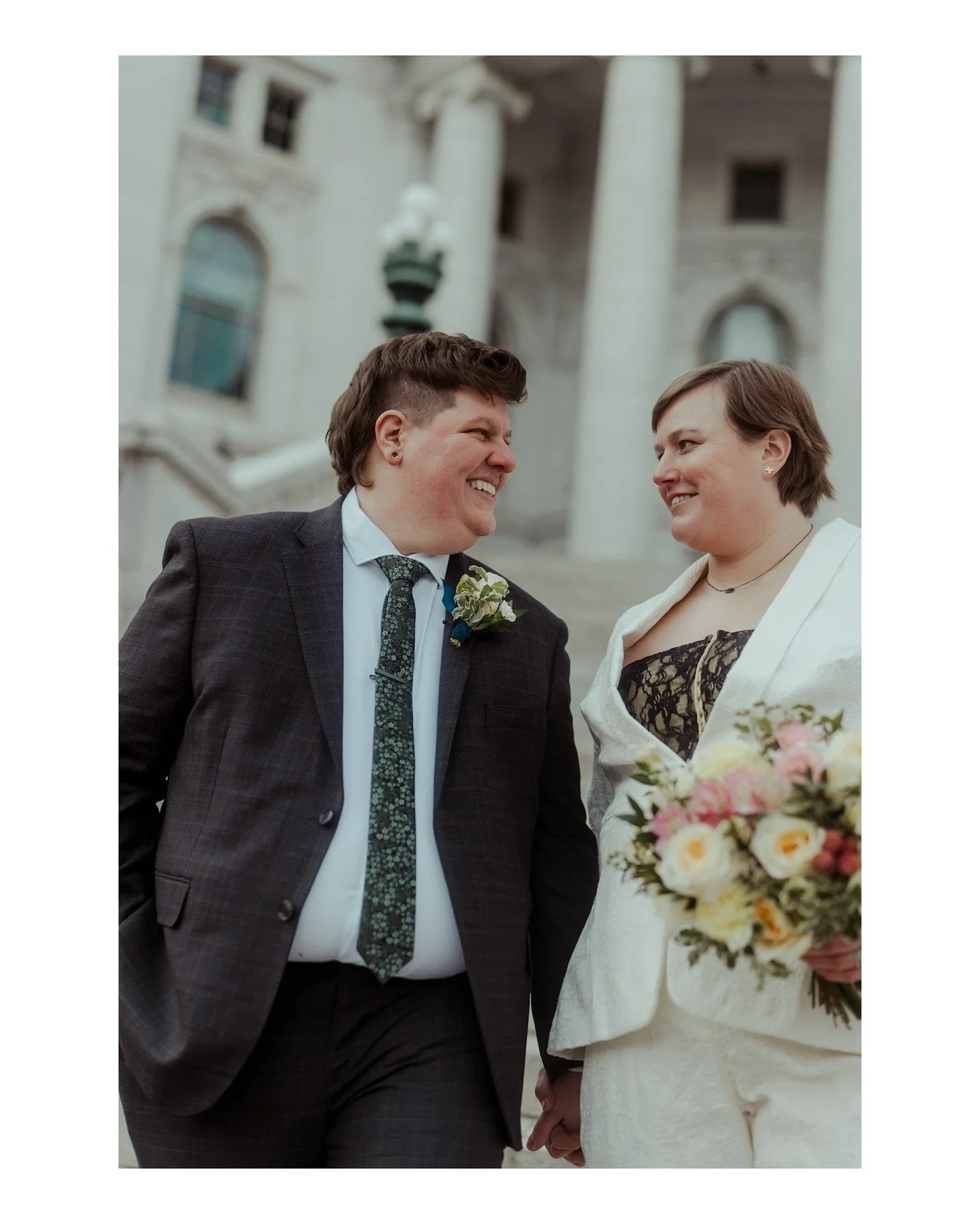 Capitol Building elopement ceremonies are romantic AF, and you can't talk me out of it because I HAVE PROOF! Look at this gorgeous photo from AJ + Kristin's wedding in February! 
.
.
.
.
.
.
Here are the folks who made this wedding day awesome!
 - Th