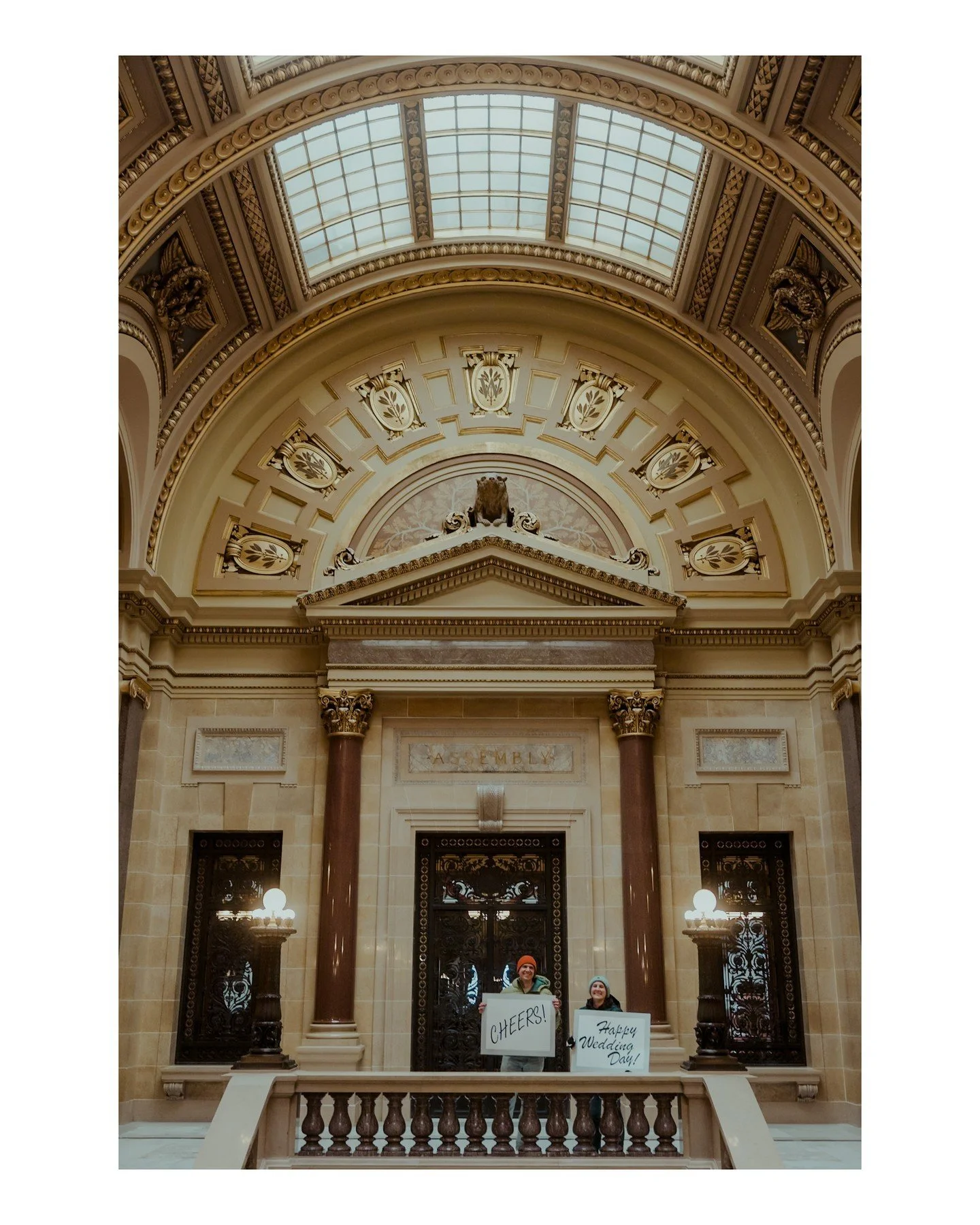 Who doesn't love a little extra support on their wedding day from their friends? This is a great reminder that if you're having a small wedding, you don't have to make folks wear matching outfits for them to help you and support you. Your friends lov