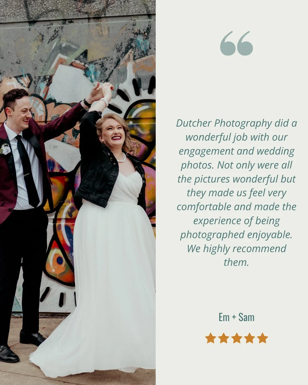 I think most of our clients have said something along the lines of "I'm so awkward in photos" or "I hate having my photo taken, but I know I want photos of my wedding/family/event.", and you know what? We got you! Whether it's pun