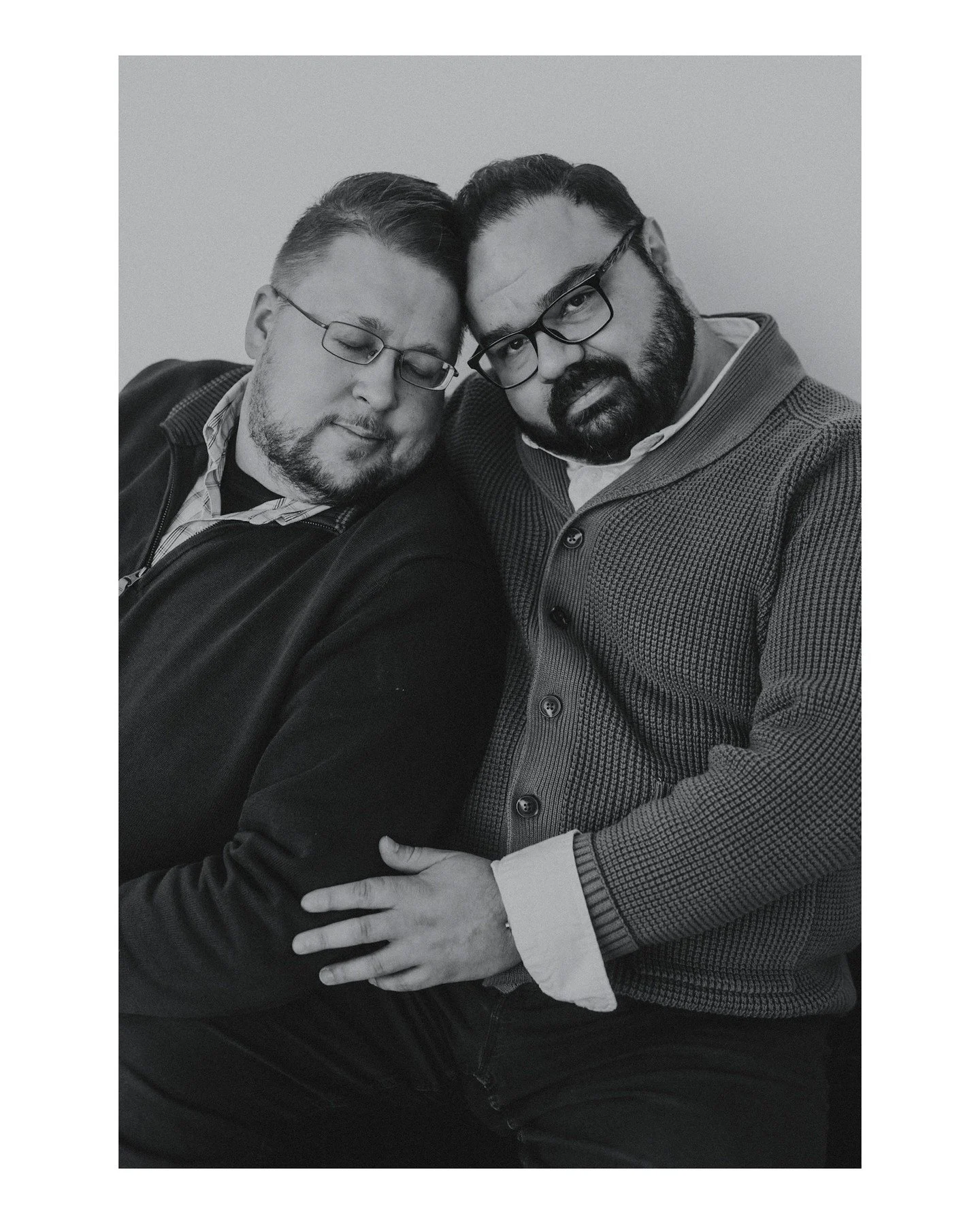 These two icons right here 😍
.
.
.
.
.
. 
 - Couple: @david.moe86 + @lopezac15 
 - Camera Gear: 
 - Canon: @canonusa
 - Accessories: 
 - @polarpro
 - Location: 
 - @mmocamadison
[Image Description: A black &amp; white mage of two men, both with shor