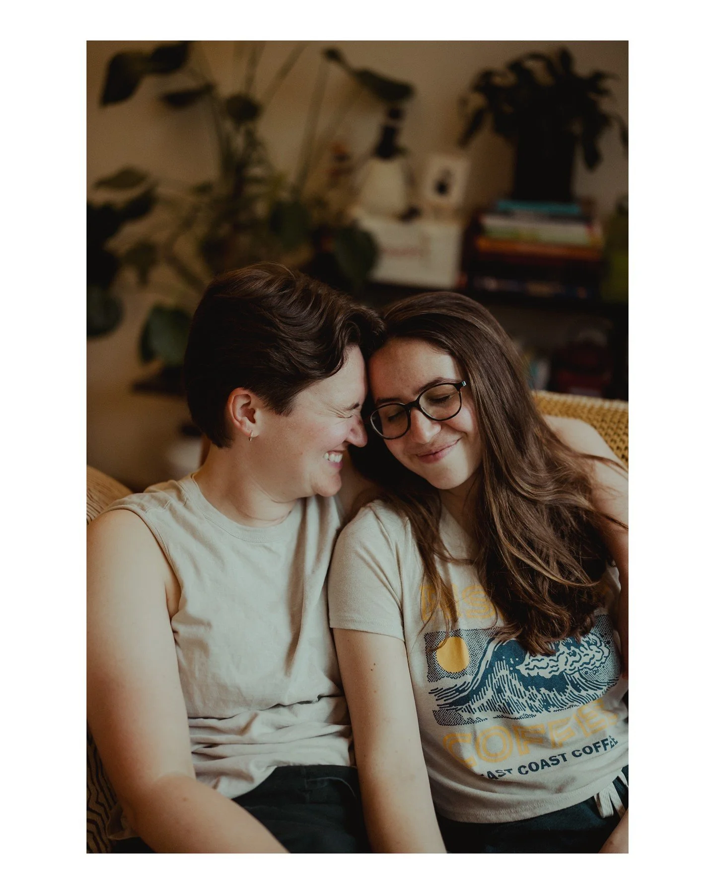 Love cozy, intimate vibes? Hate leaving your house? Let me come to you! In-home couples portraits are a sweet slice-of-life, and a beautiful way to include pets who can't venture out as easily, or to capture you &amp; your partner where you're most c