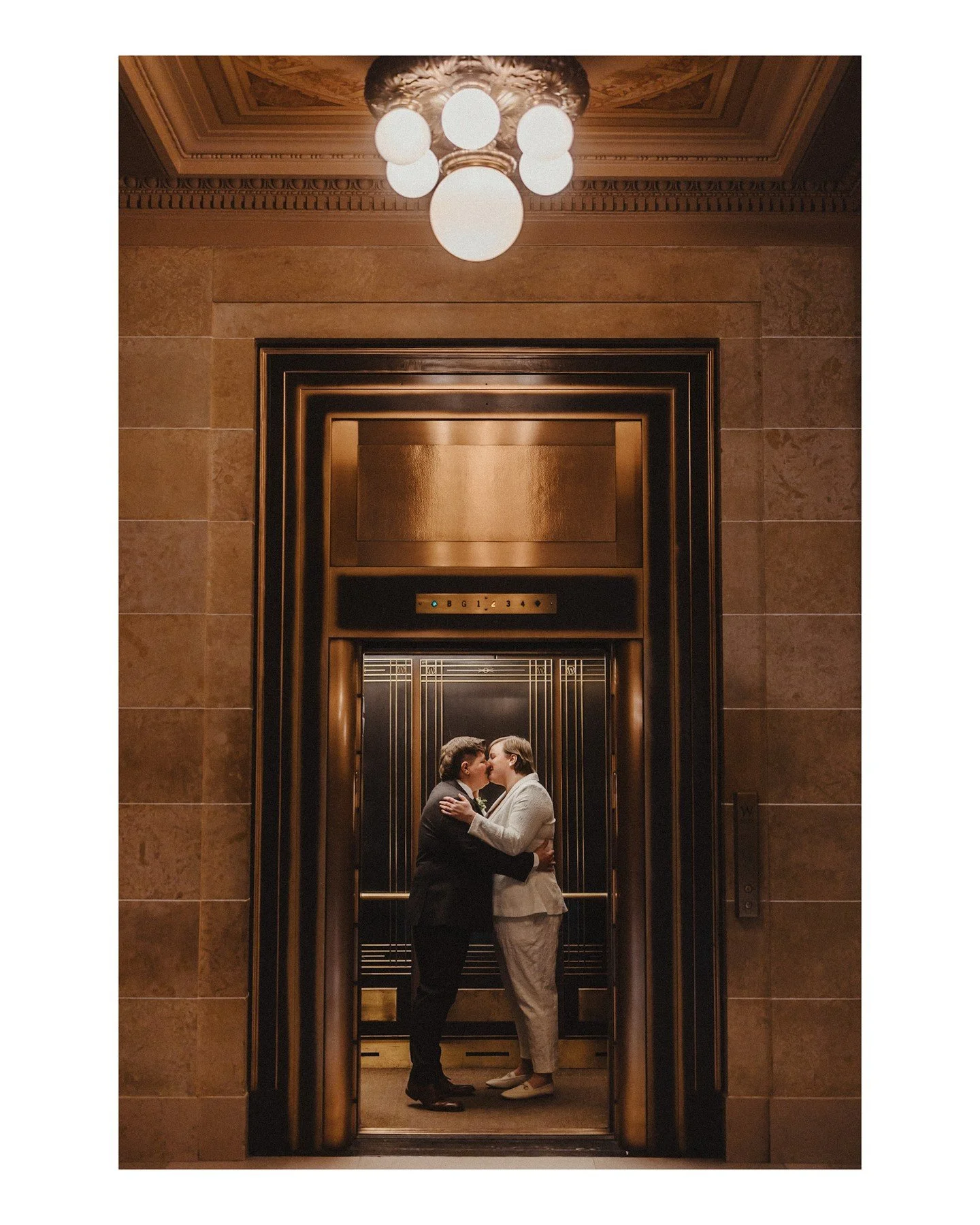 Before moving to Madison 20 years ago, I never thought I'd have a favorite elevator, but... here we are, and I do, in fact, have a favorite elevator. &macr;\_(ツ)_/&macr; AJ + Kristin are looking adorable in it on their wedding day, obviously 😍
.
.
.