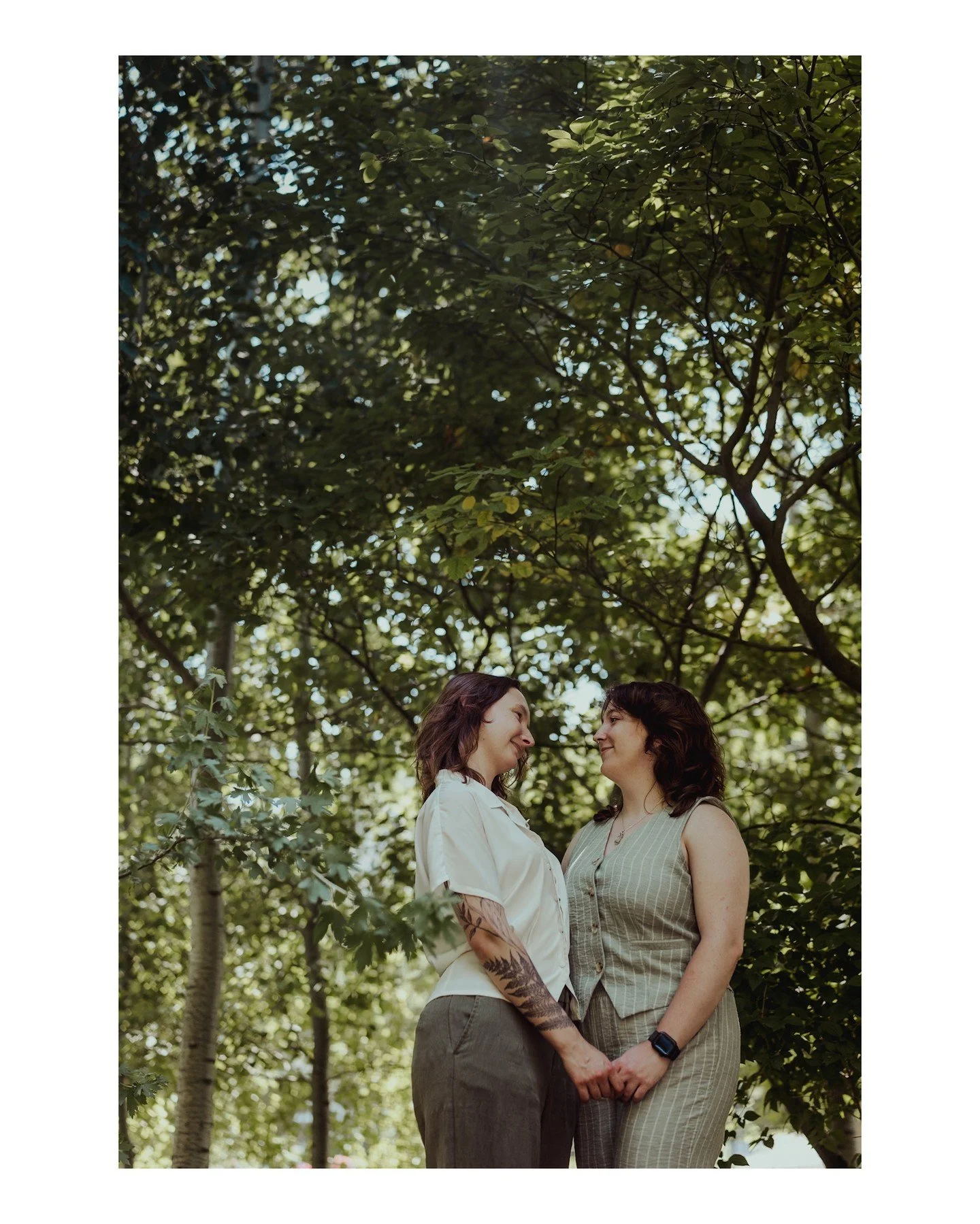 Planning a surprise proposal? We can help! We'll help you scout locations, plan out the surprise, and help you keep it secret until the big day! Ayla + Ashley, just after Ashley's surprise proposal to Ayla, tucked back into my favorite little hidden 