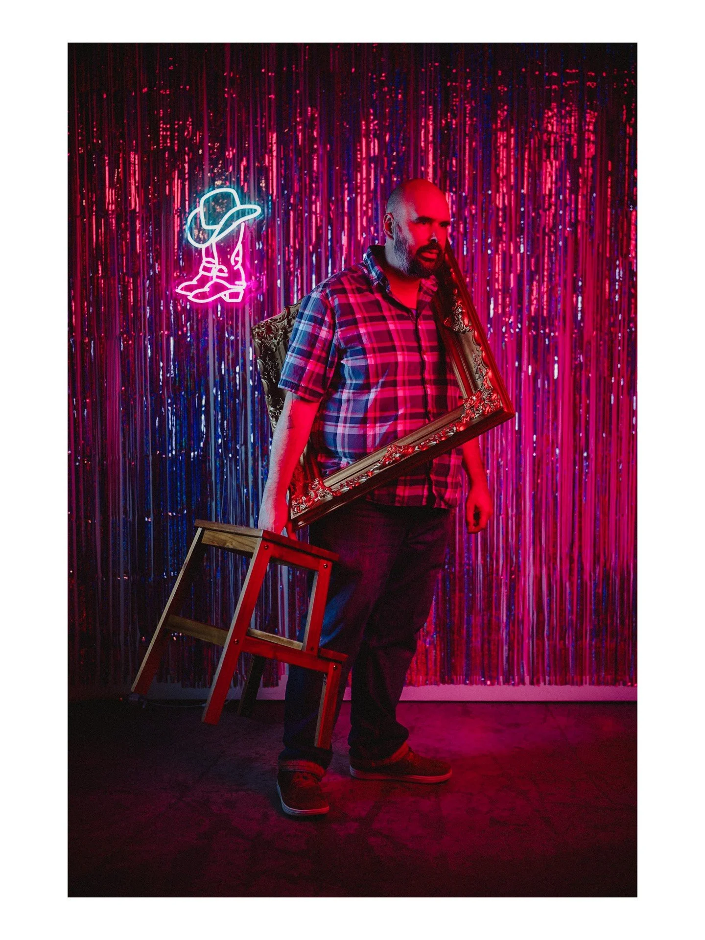 Can you guess what the theme for this shoot was, just based on Rob's lighting test photo? No cheating if you already know because you're on the Cosmic Crush team 😉 I'll be posting our favorites from alllllll of the awesome roller derby team portrait