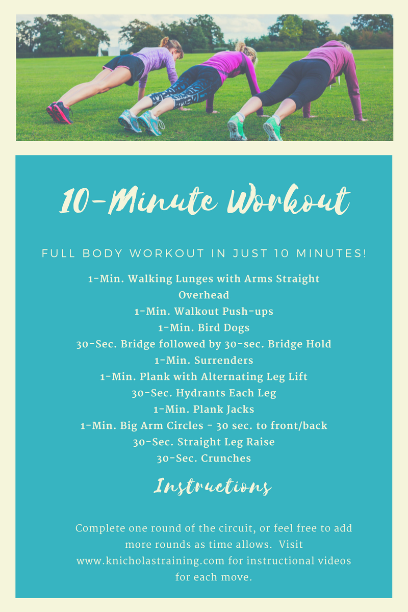 Bodyweight Ten Minute Cardio Circuit Workout 10 Minute Trainer