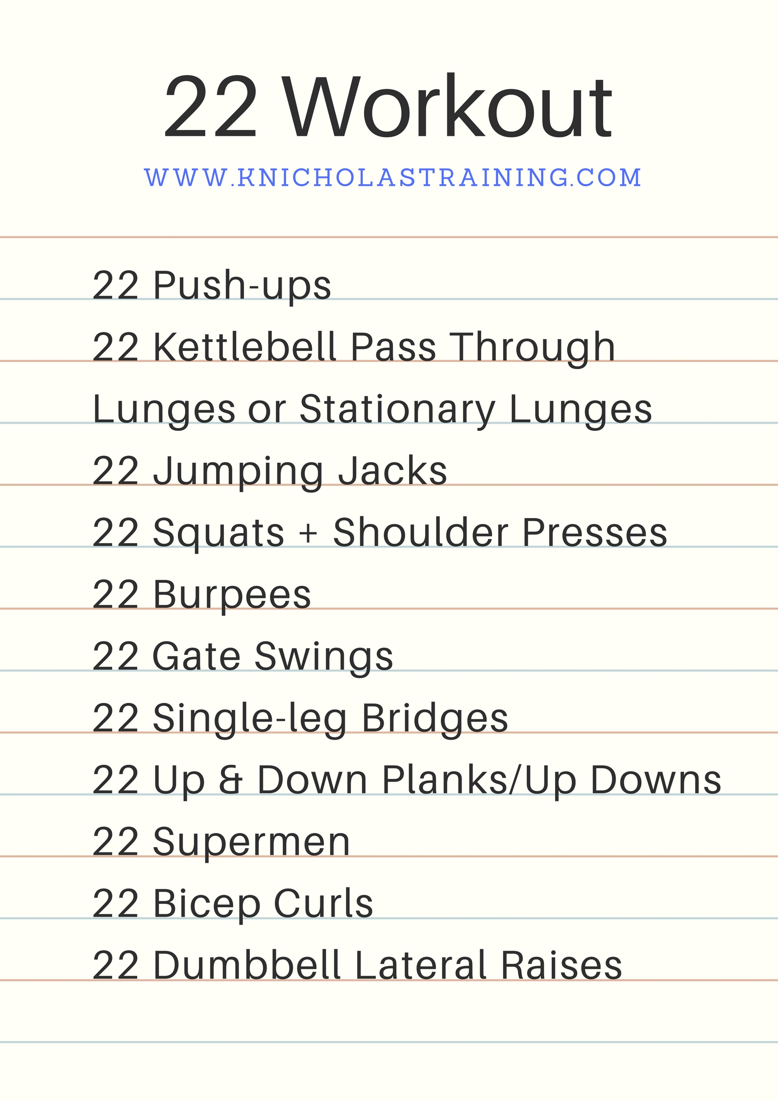 22 Rep Workout