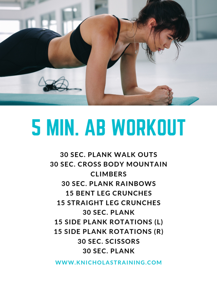 Array Precies werk Five Minute Ab Workout — Karen Nicholas Training
