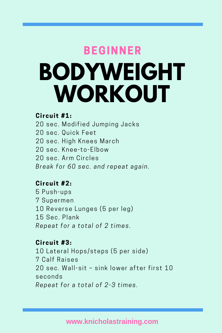 7-Day At Home Workout Plan For Complete Beginners - Beauty Bites