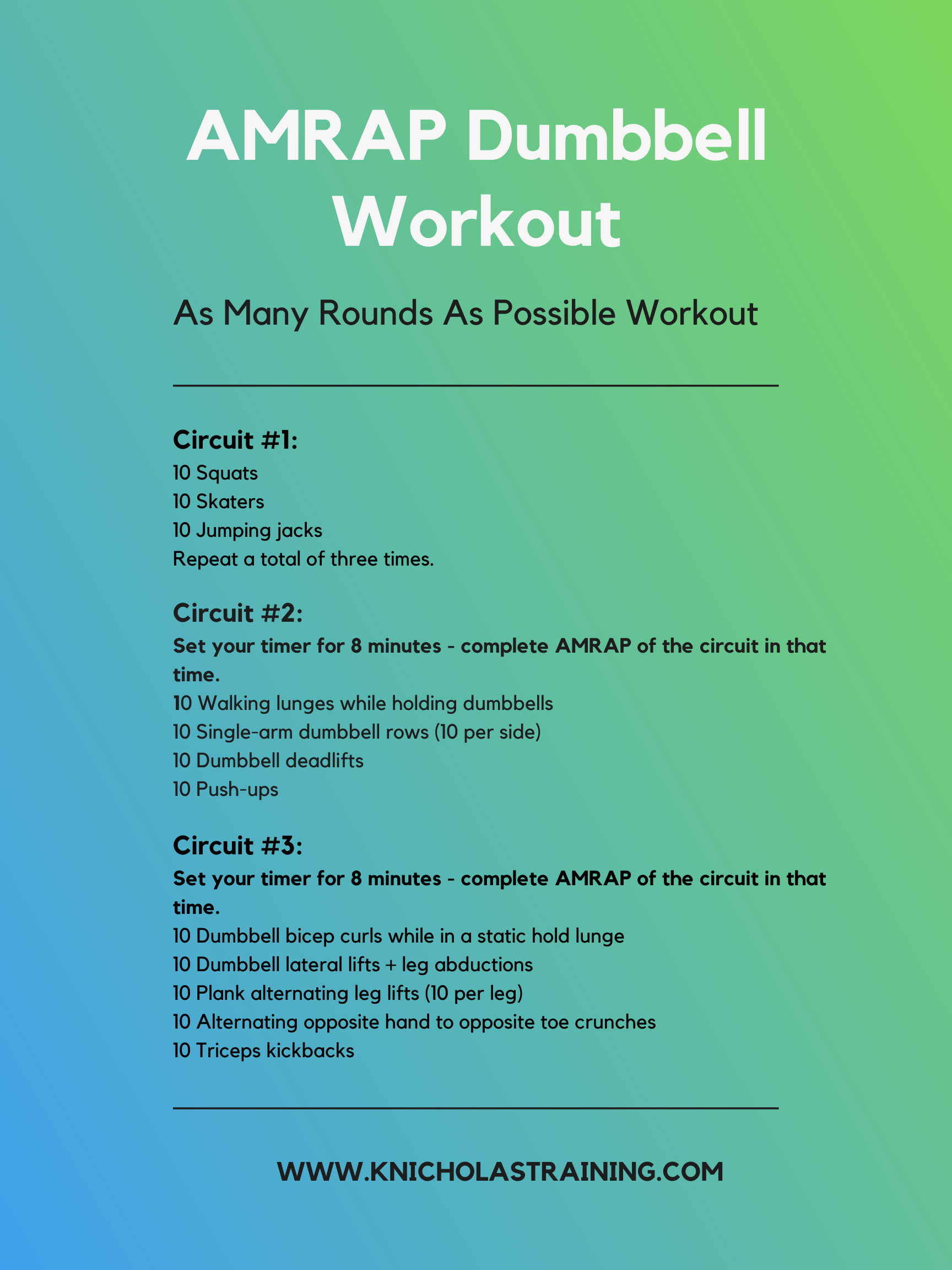 Full Body Workout Single Dumbbell Crossfit Workouts One Dumbbell