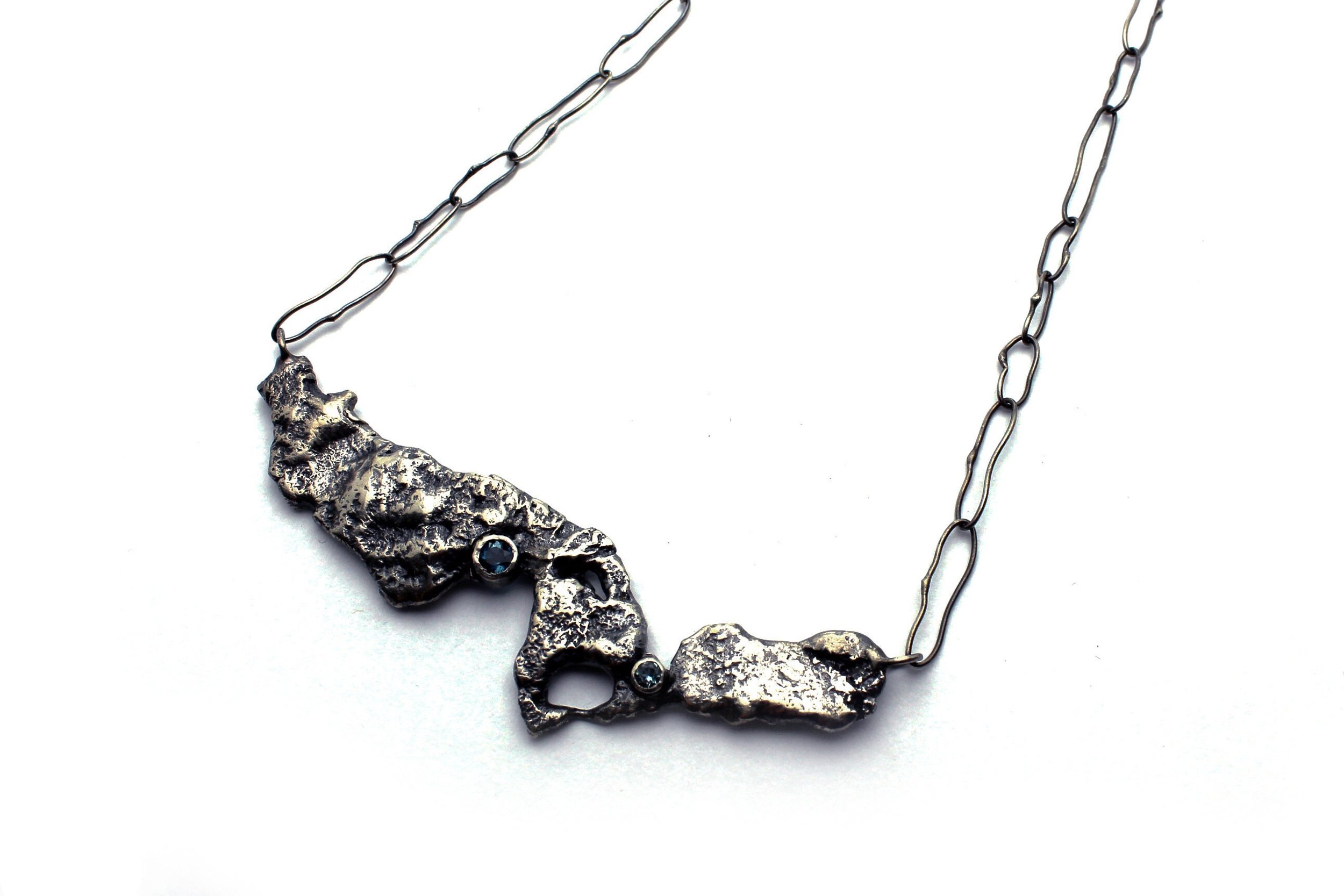 Mizu Blue Topaz and Aquamarine Sterling Silver Necklace