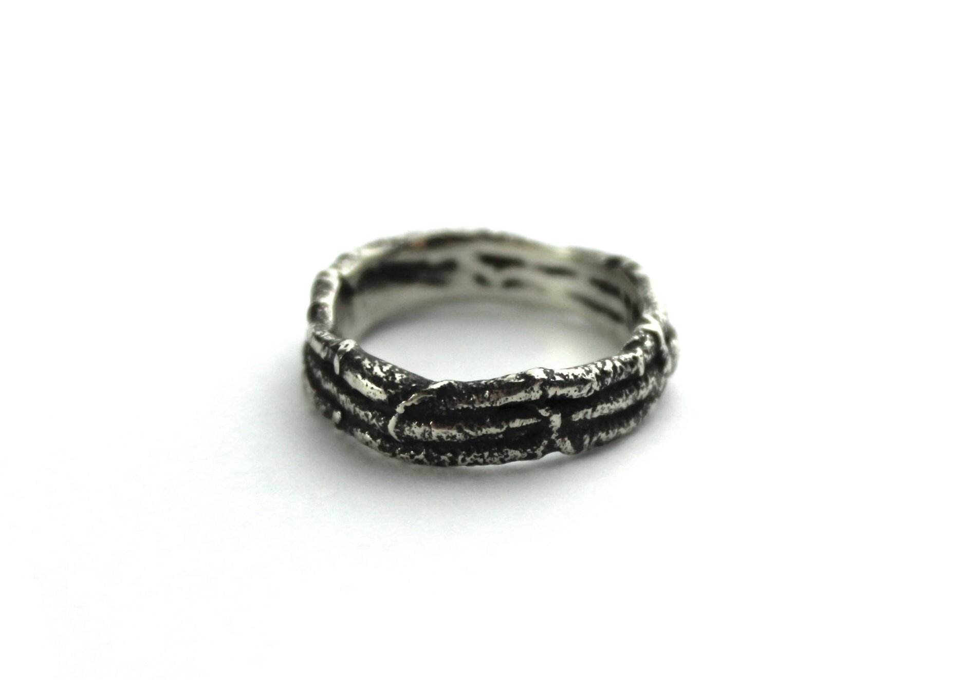 Triple Molten Sterling Silver Ring