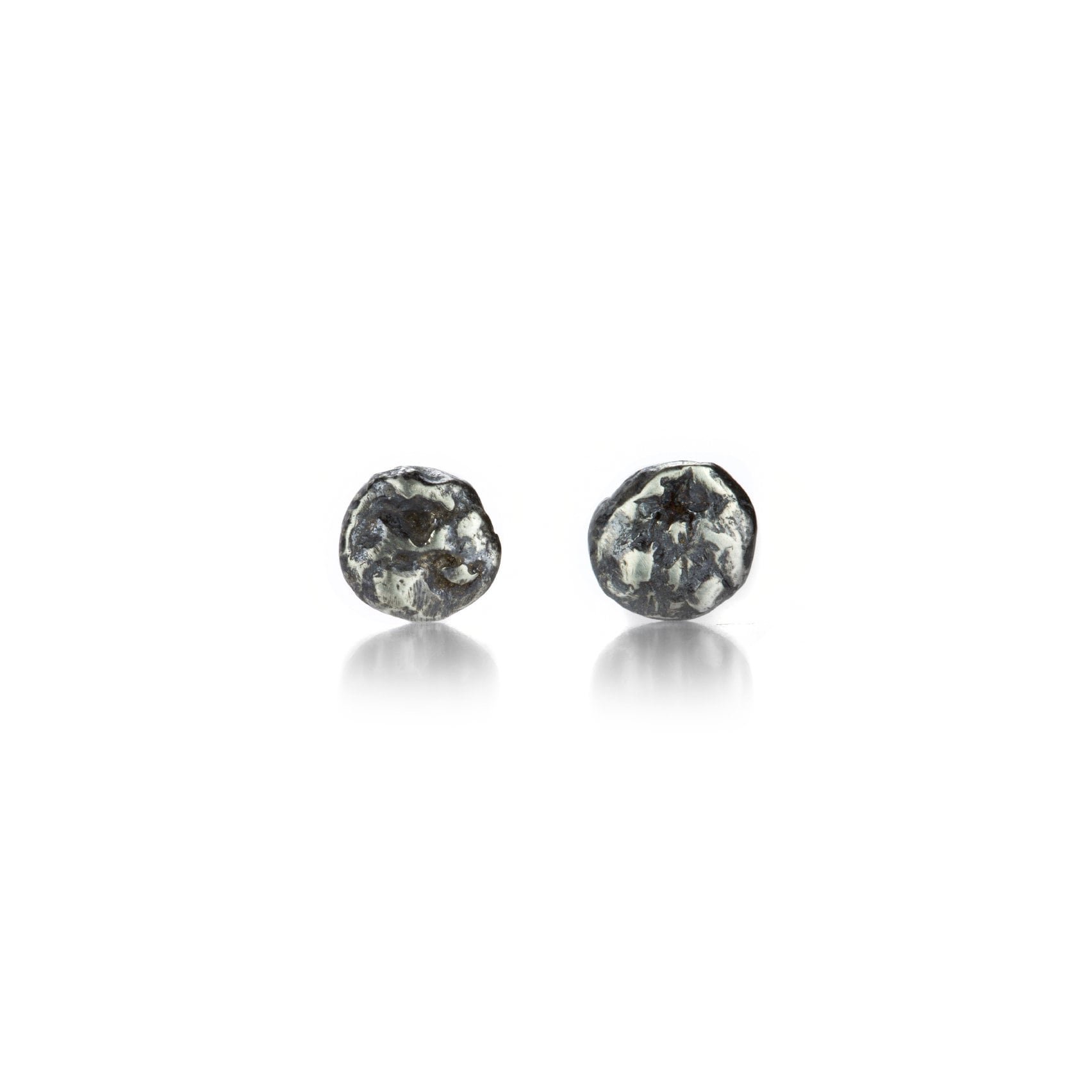 XS Oxidized Sterling Silver Molten Stud Earrings