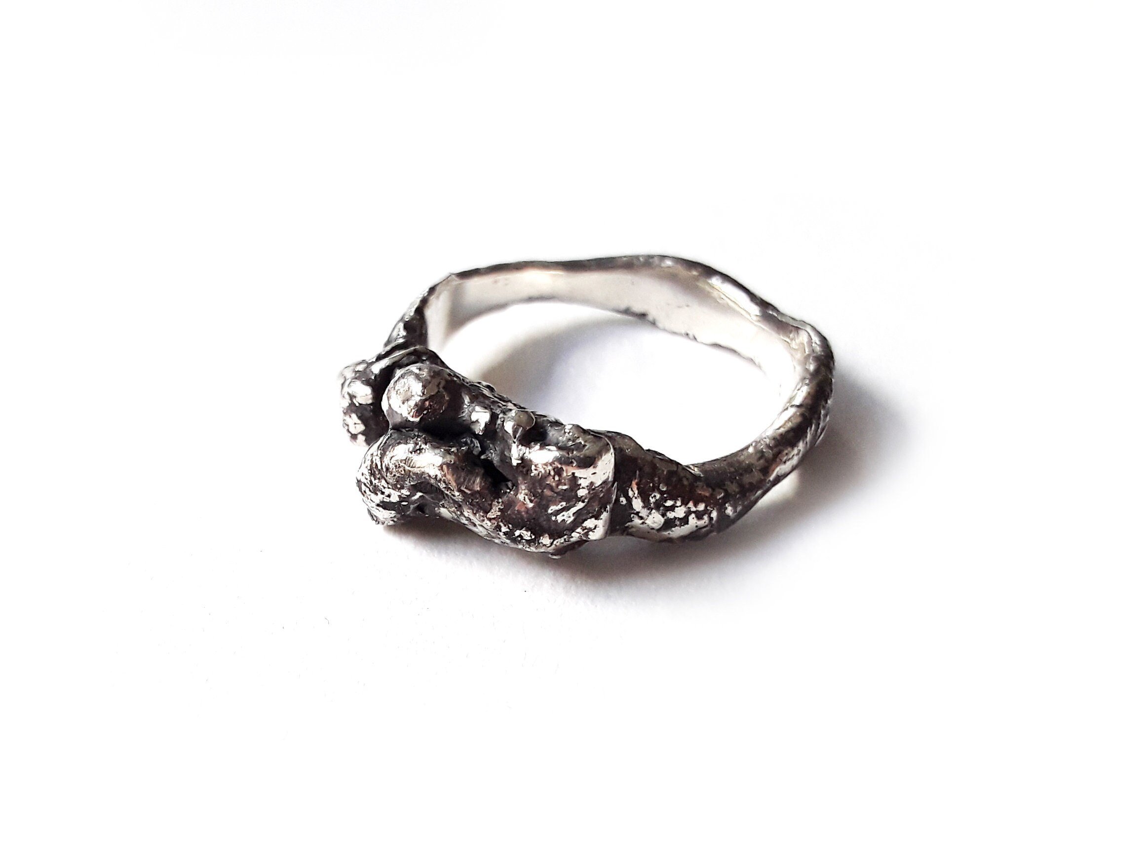 Amorphous Molten Sterling Silver Ring