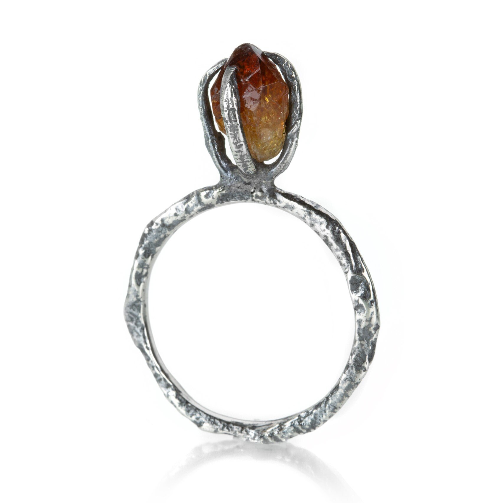 Fire Citrine Raw Prong Ring