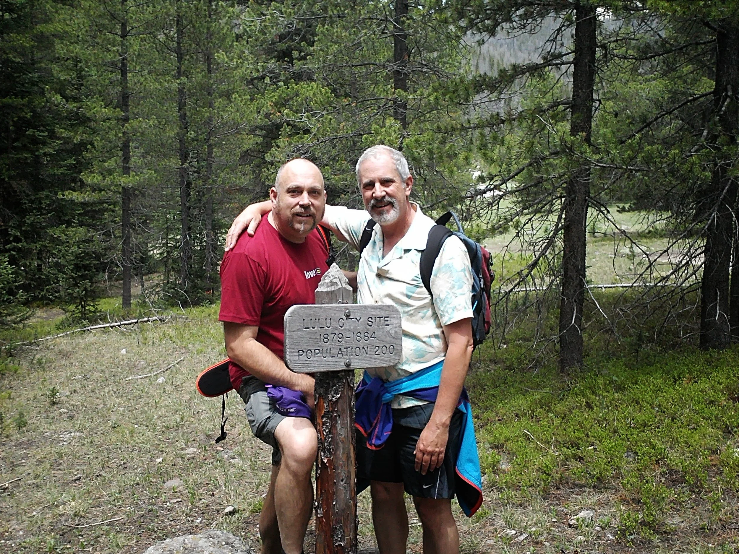 Hiking with Randy at Lulu City, CO in Rocky Mountain National Park.
