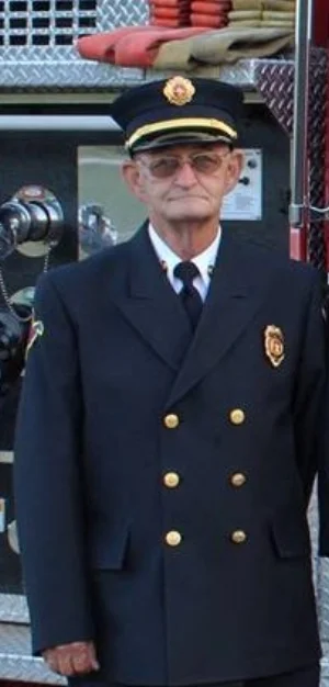 My stepdad looking smart in his fireman's uniform. 