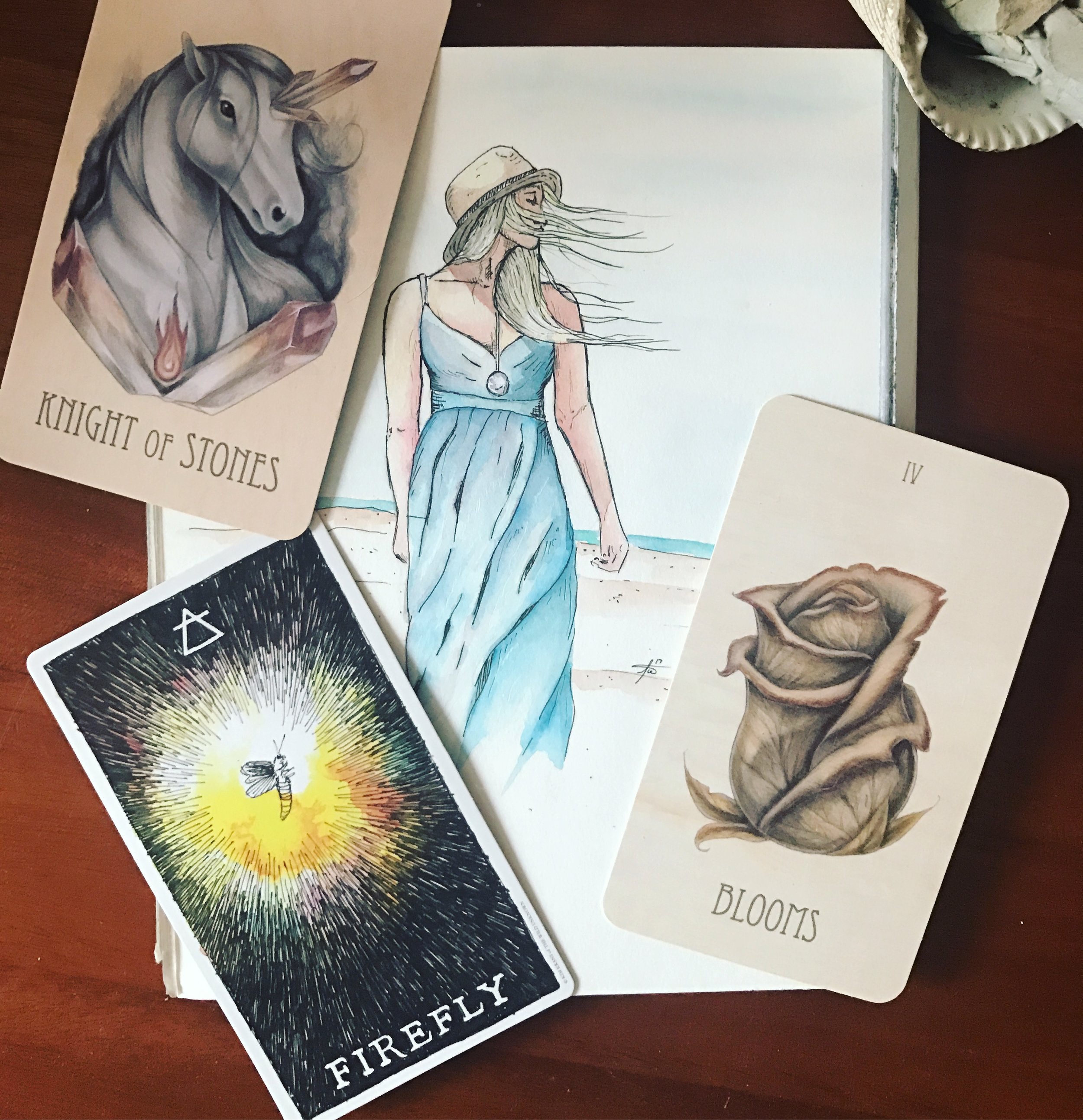 The eclipse and new moon this weekend is occurring in the deep waters of Pisces, and is even conjunct the ruler of this eclipse - Neptune. Also happening on the same day, Mars is conjoining Uranus in Aries, adding some fire and lightning to the mix. How well will our emotions/intuition play with our determination/willpower? I think they will play quite nicely and to our advantage if we channel this energy into fire and water’s common ground: our creativity. And that is very much what today’s draw is about (gotta love the synchronicity of the divine)! We can use the moody, deep, reflective, imaginative energy of this eclipse in combination with the passion and anger stirred up by mars to get our pens to paper, brush to canvas, fingers to keyboards, hands to scissors, feet to trails, needles to yarn, etc. Don’t waste the inspiration and powerful energy of this moment. Use it to its full advantage, because it will dissipate and all that could have been will be lost, forever. Seriously. This moment is that special. I wish that temperance would have shown up today, because I just keep thinking of the Wild Unknown’s depiction of the heron blending fire and water. Our stars are doing just that, giving us the aid and opportunity to do the same within ourselves. We are being granted an opportunity to connect to a deeper understanding of alchemy. What a gift! Not to mention the wealth of transformation being offered by this eclipse in and of itself! I highly recommend reading some astrologers’ accounts and interpretations. I included this beautiful piece by my partner, Tim. You can find more of his work in Instagram @artisitador :D Have a powerful weekend loves. Blessed be.