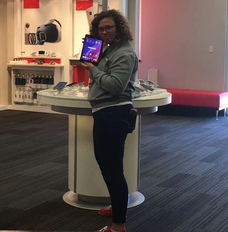 My granddaughter, Tabbi, who works at Verizon.