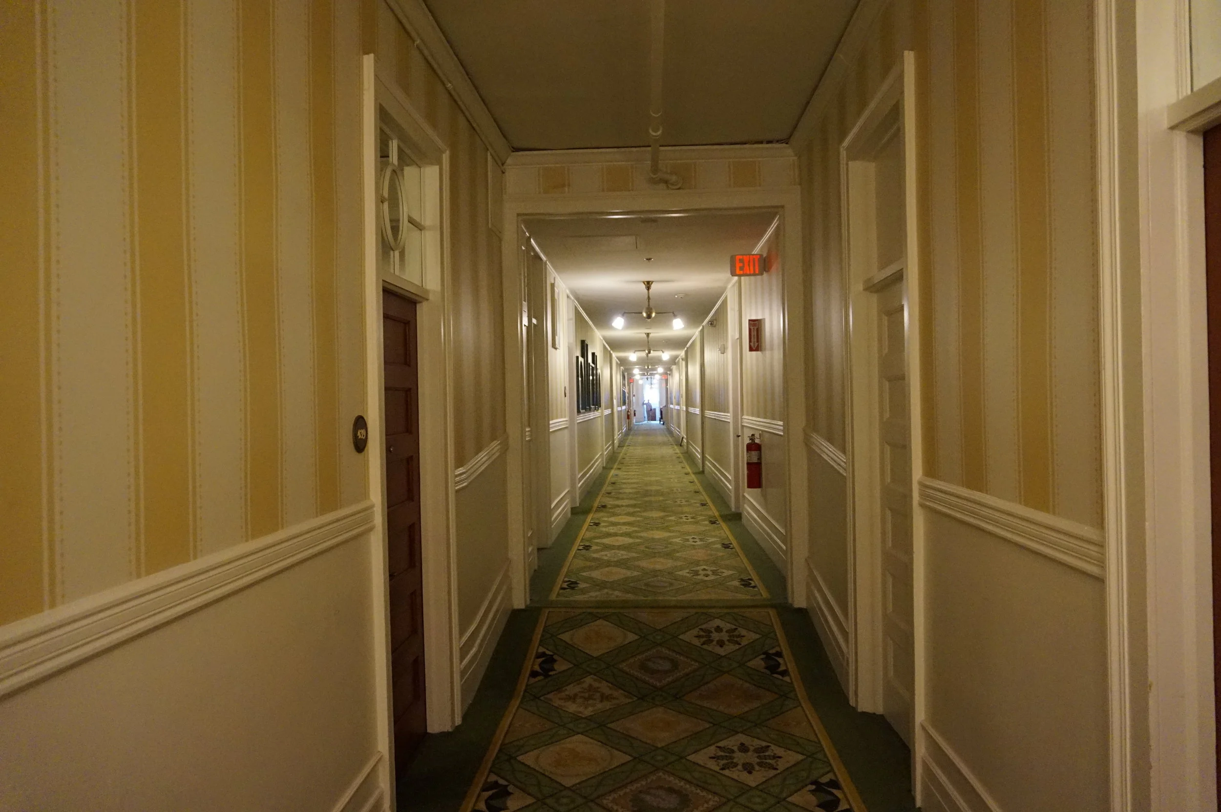 At one time there was a step where the hall gets higher