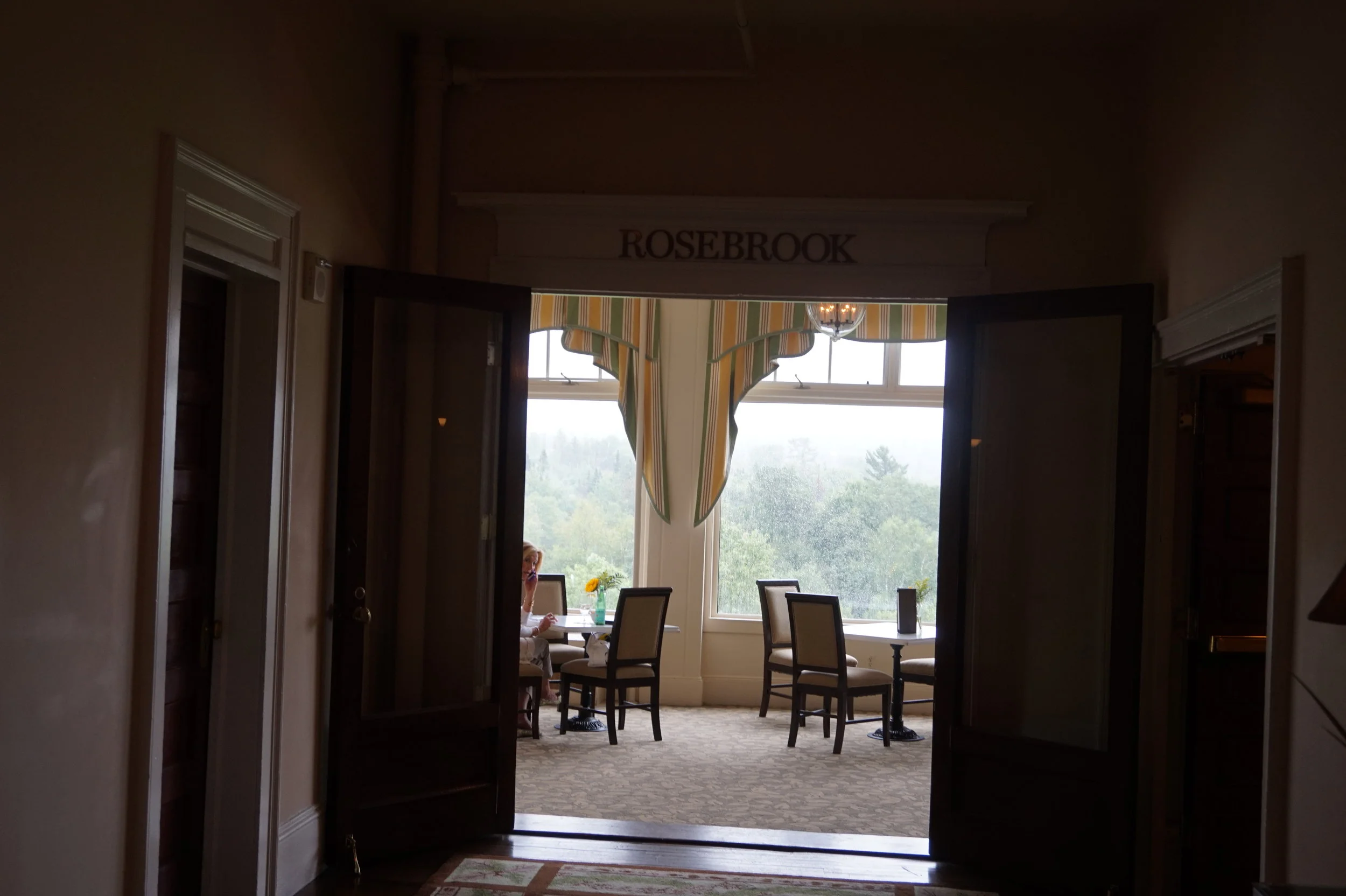 Stickney's restaurant with its beautiful view of the mountains.