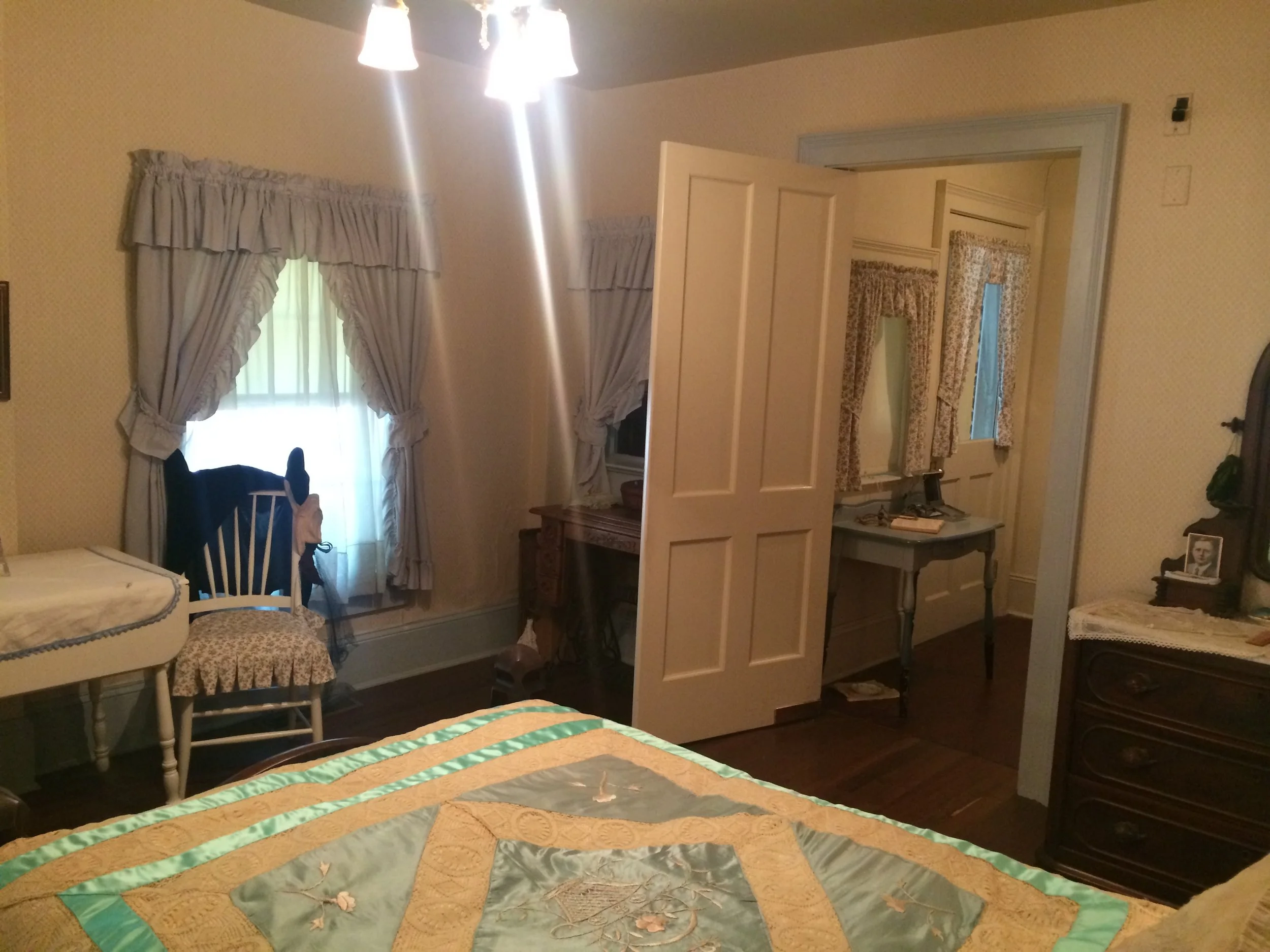 The furniture in the apartment is not original, but matched as closely as possible. 