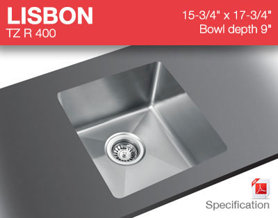 Sink for kitchen topzero Hypnos hp860.500.15 (possibility of