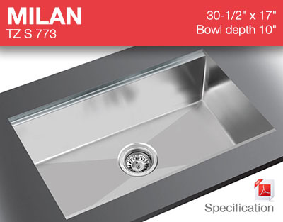 Sink for kitchen topzero Hypnos hp860.500.15 (possibility of