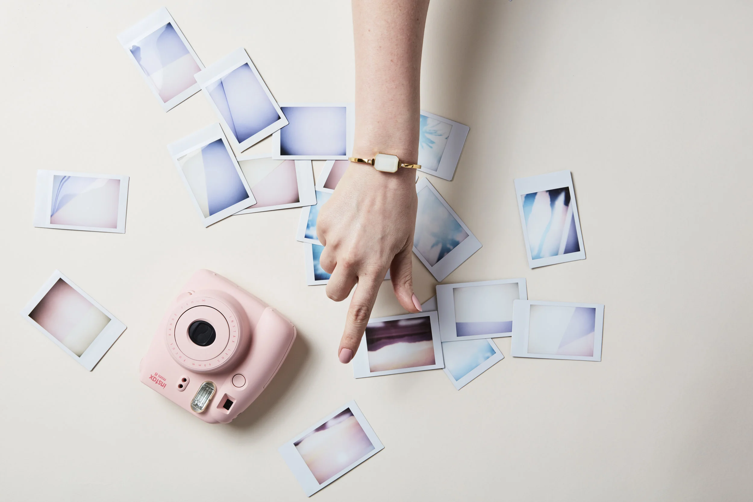 This shoot was all about pastels and the Ringly bracelets and rings. Our hand model cancelled at 2AM, and we had to scramble to find a replacement! 
