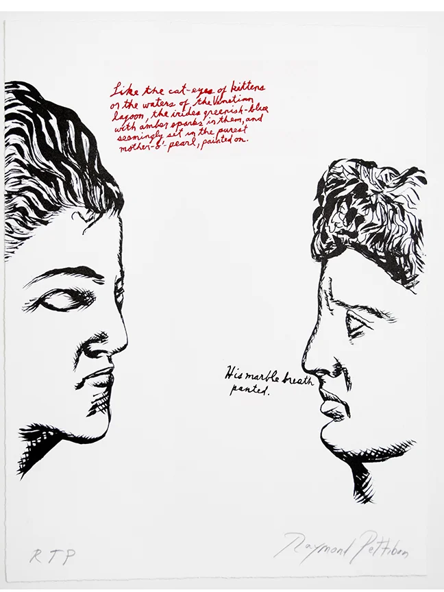 Raymond Pettibon cat eyes women drawing