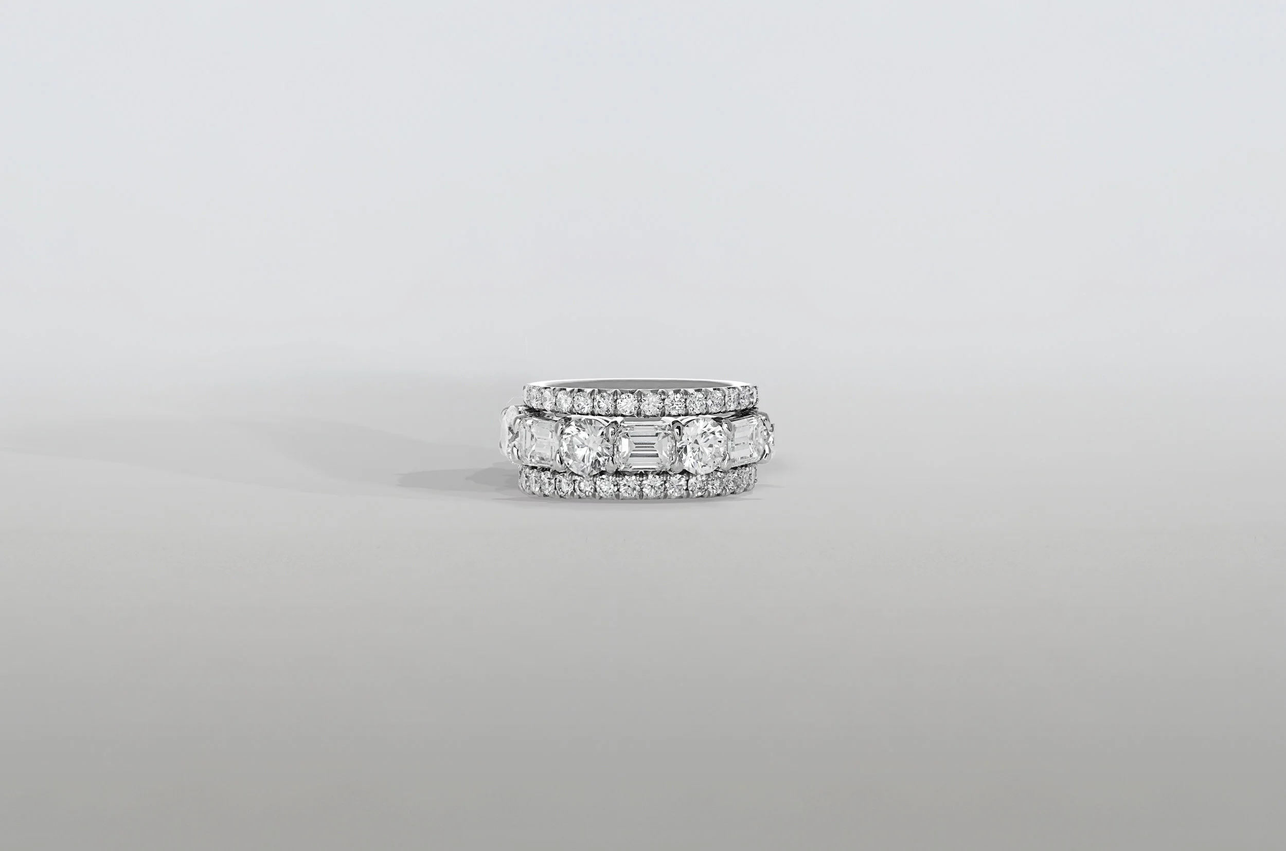 Set of Three Diamond Eternity Bands set in Platinum