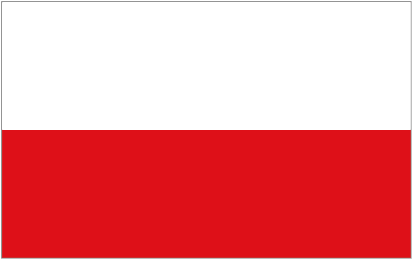 The national flag of Poland.