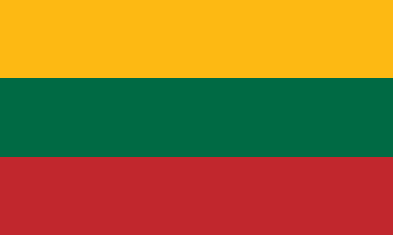 The national flag of Lithuania