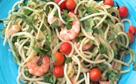 Spicy Shrimp Cucumber Noodles