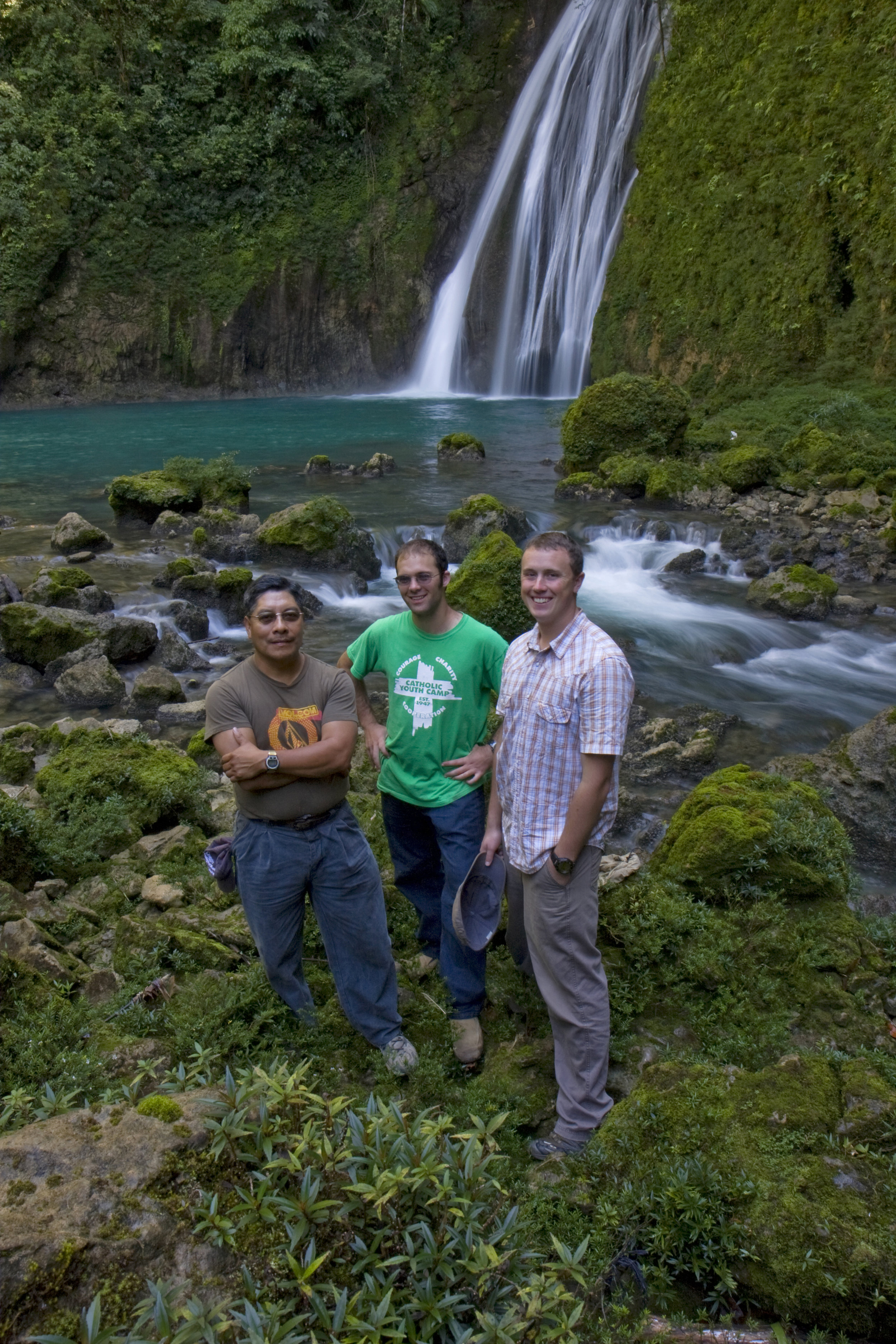 BVC Coban 2009 Matt Ott Pat Deering by waterfall.jpg