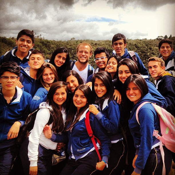 BVC Bogota 2013 Nick Olsen with students.jpg