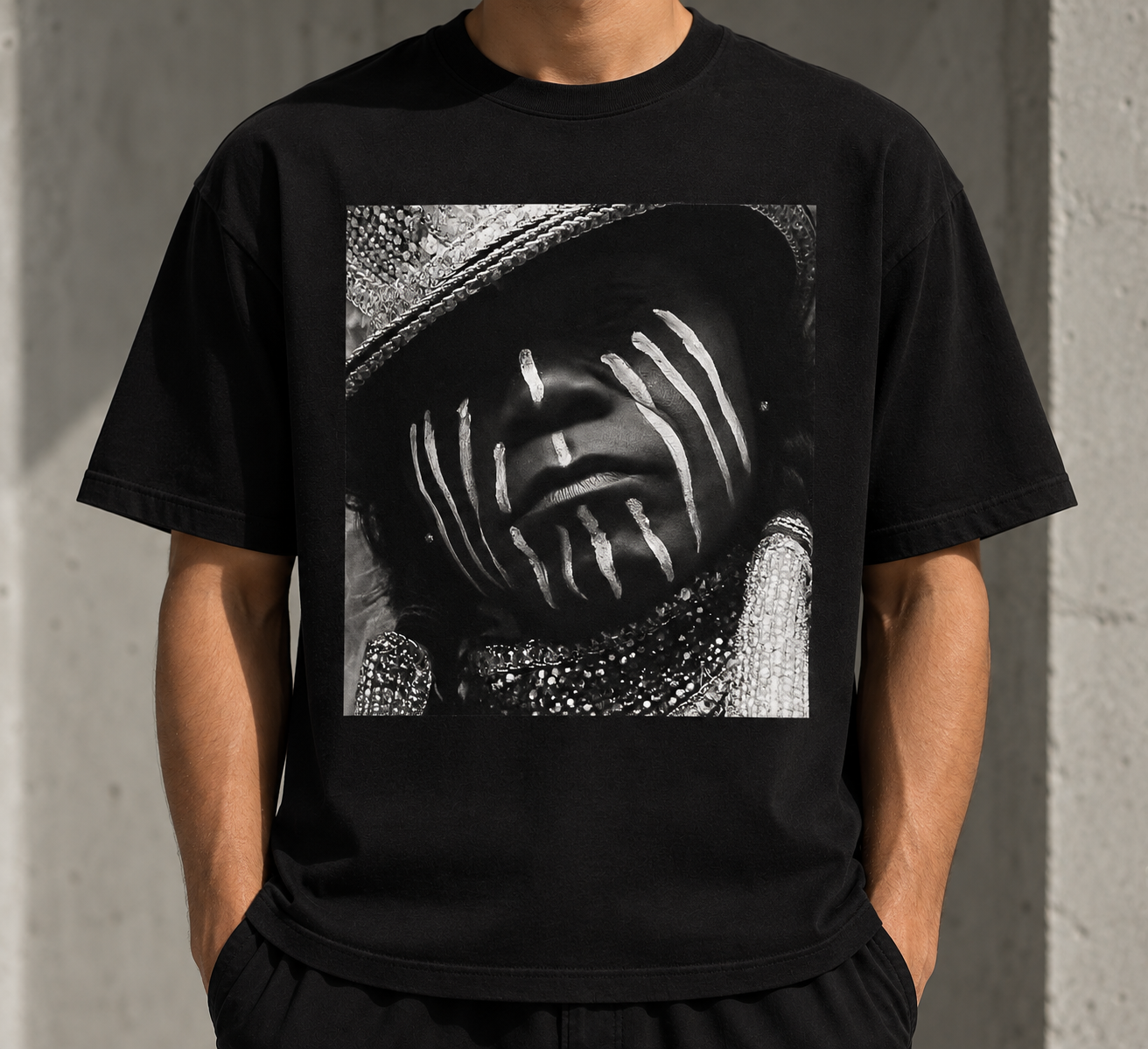 Monochrome Beaded Portrait Tee.png