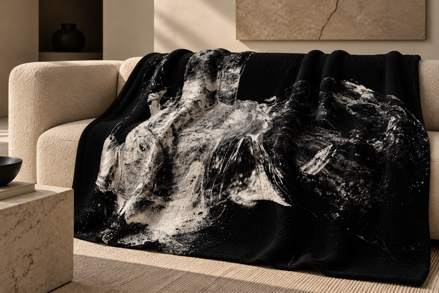 Abstract Monochrome Throw in a Cozy Living Room.png