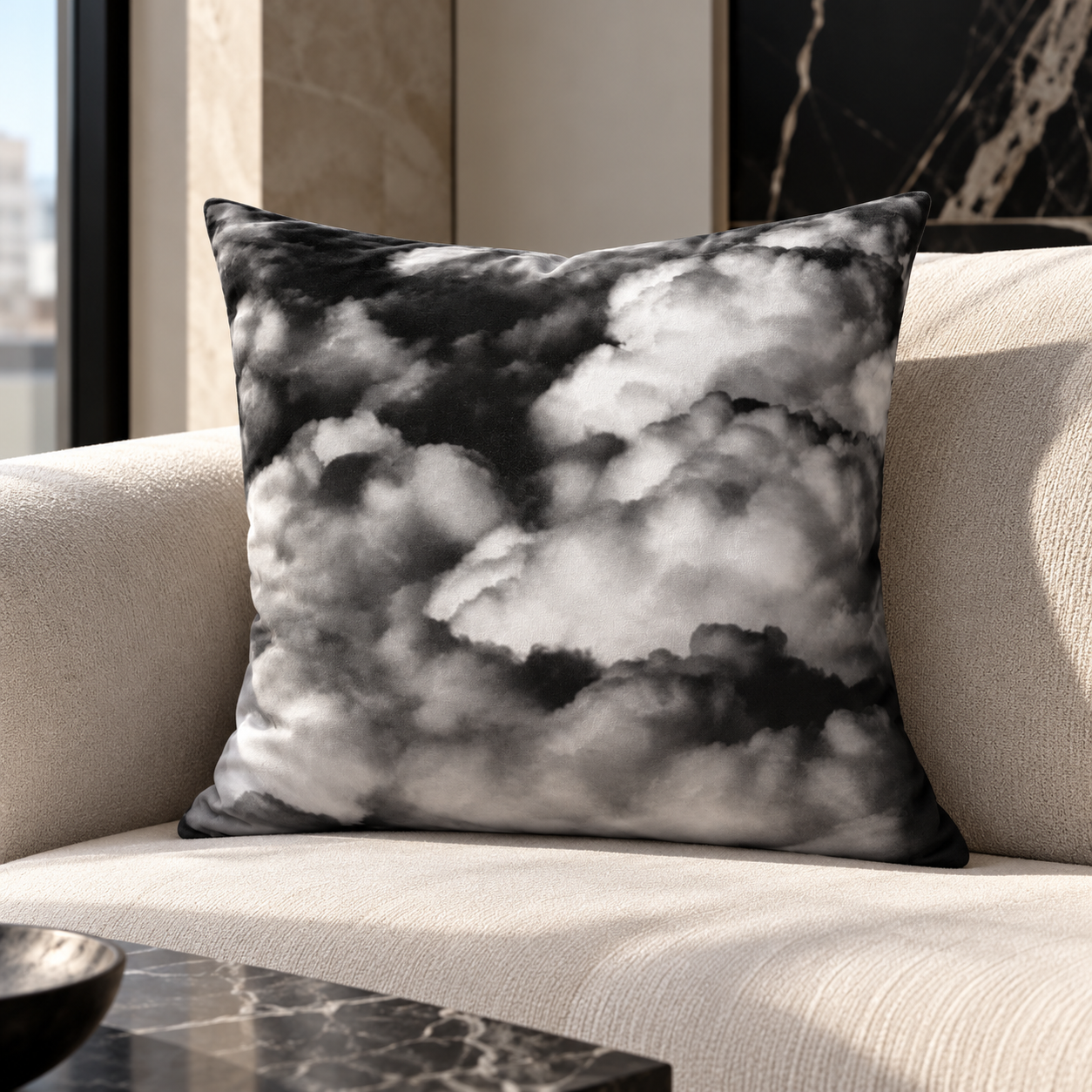 Dramatic Cloudscape Pillow on Luxury Sofa.png