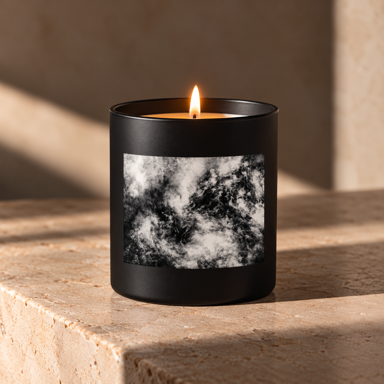 Moody Smoke-Label Candle in Sunlight.png