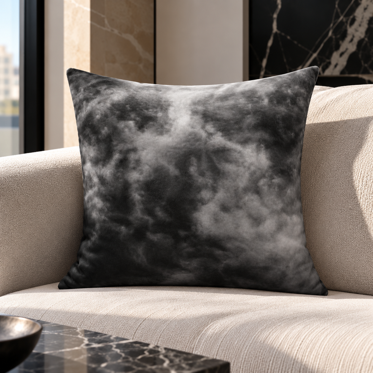Cloudy Monochrome Pillow on Modern Sofa.png