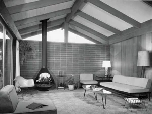 The living room in its original 1950s incarnation. PHOTO: COURTESY OF FRANK HAINES