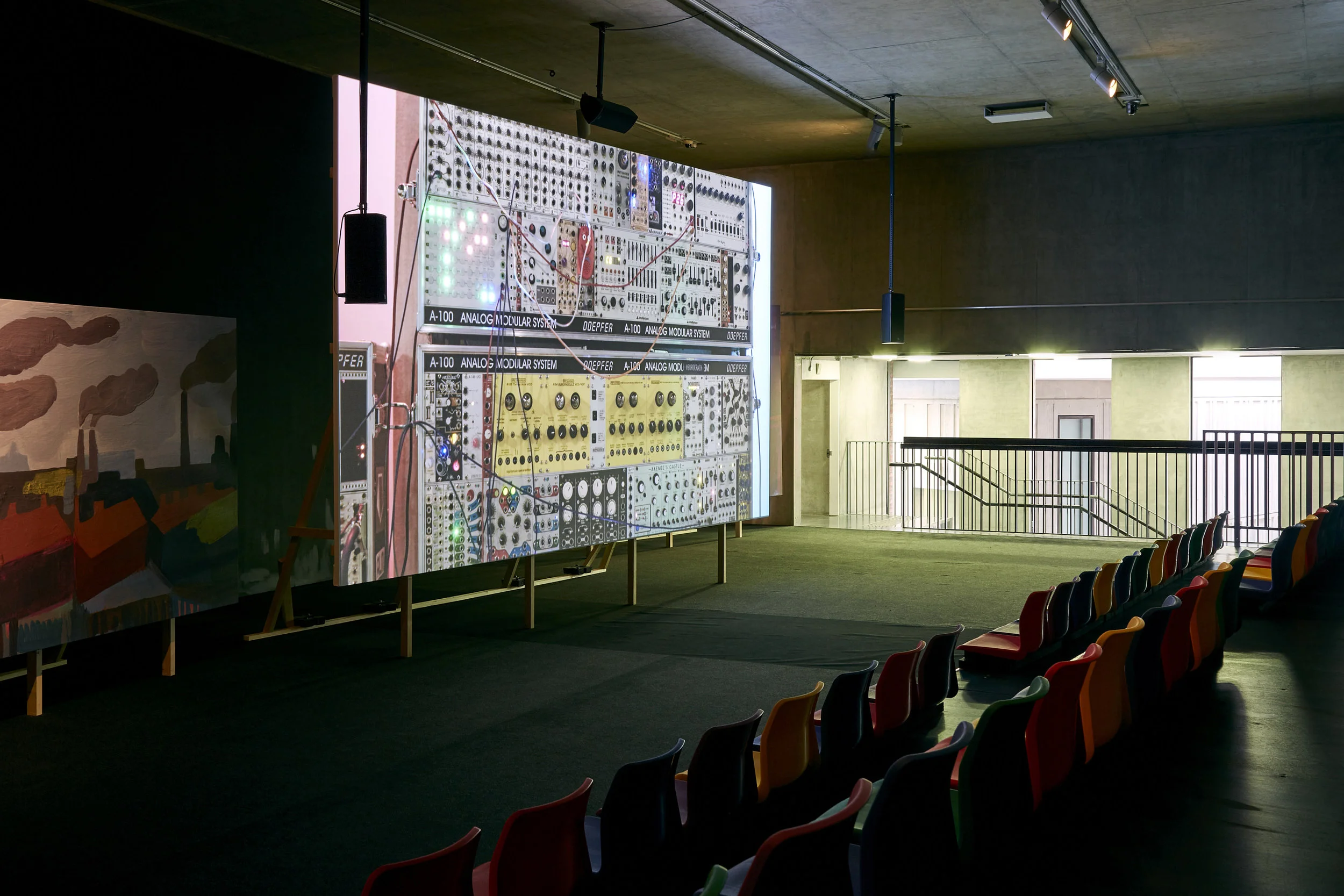 Phil Collins, Ceremony, 2017. HD video; colour, sound; 60 min. 2018 Installation view at the MAC, Belfast. 