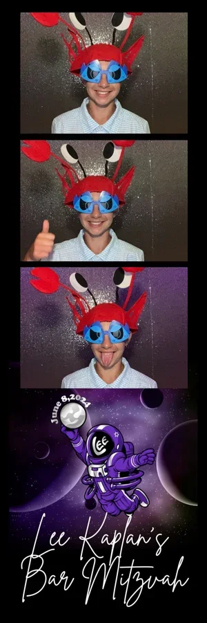 Halloween party photo booth strip with themed props