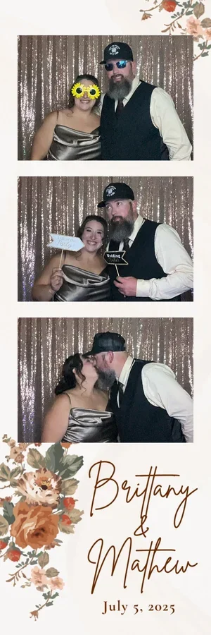 Custom floral wedding photo strip