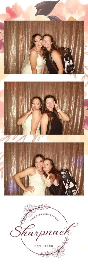 Elegant celebration photo booth strip with custom floral design