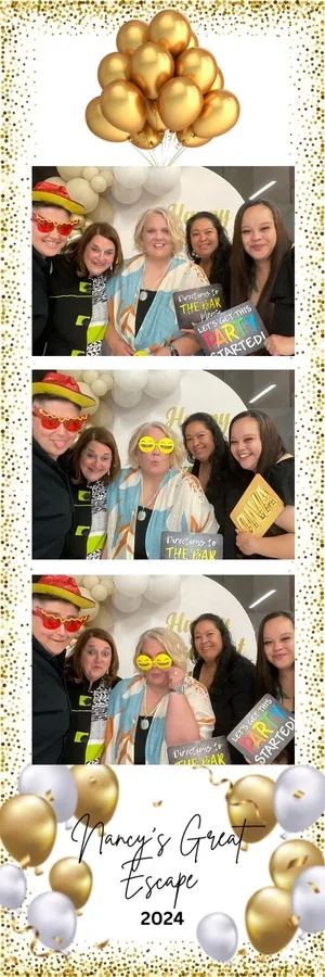 Elegant gold themed photo booth strip for a special event