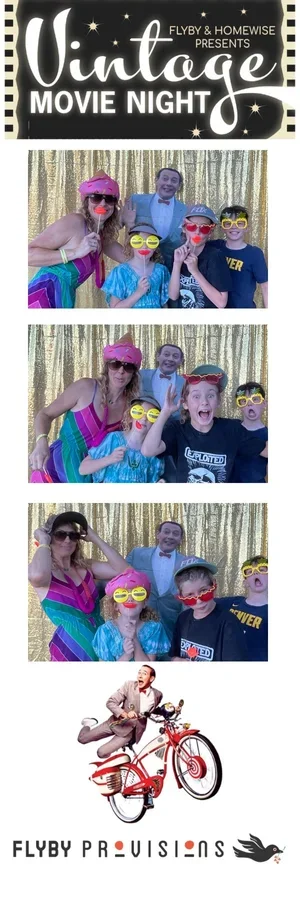 Vintage themed event photo booth strip with instant prints